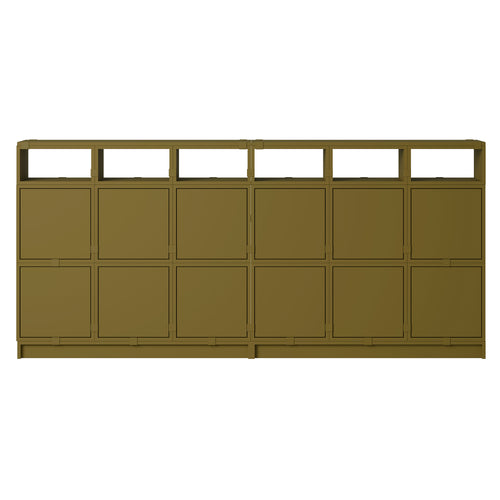 Stacked Storage System: Sideboard - Quick Ship + Configuration 1 + Brown Green