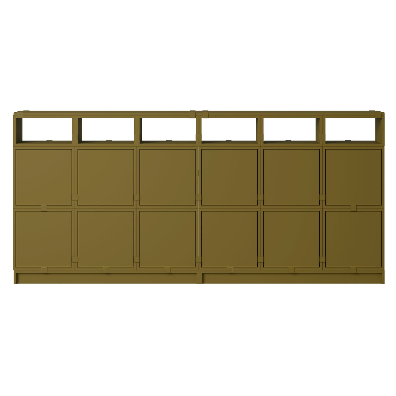 Stacked Storage System: Sideboard - Quick Ship + Configuration 1 + Brown Green
