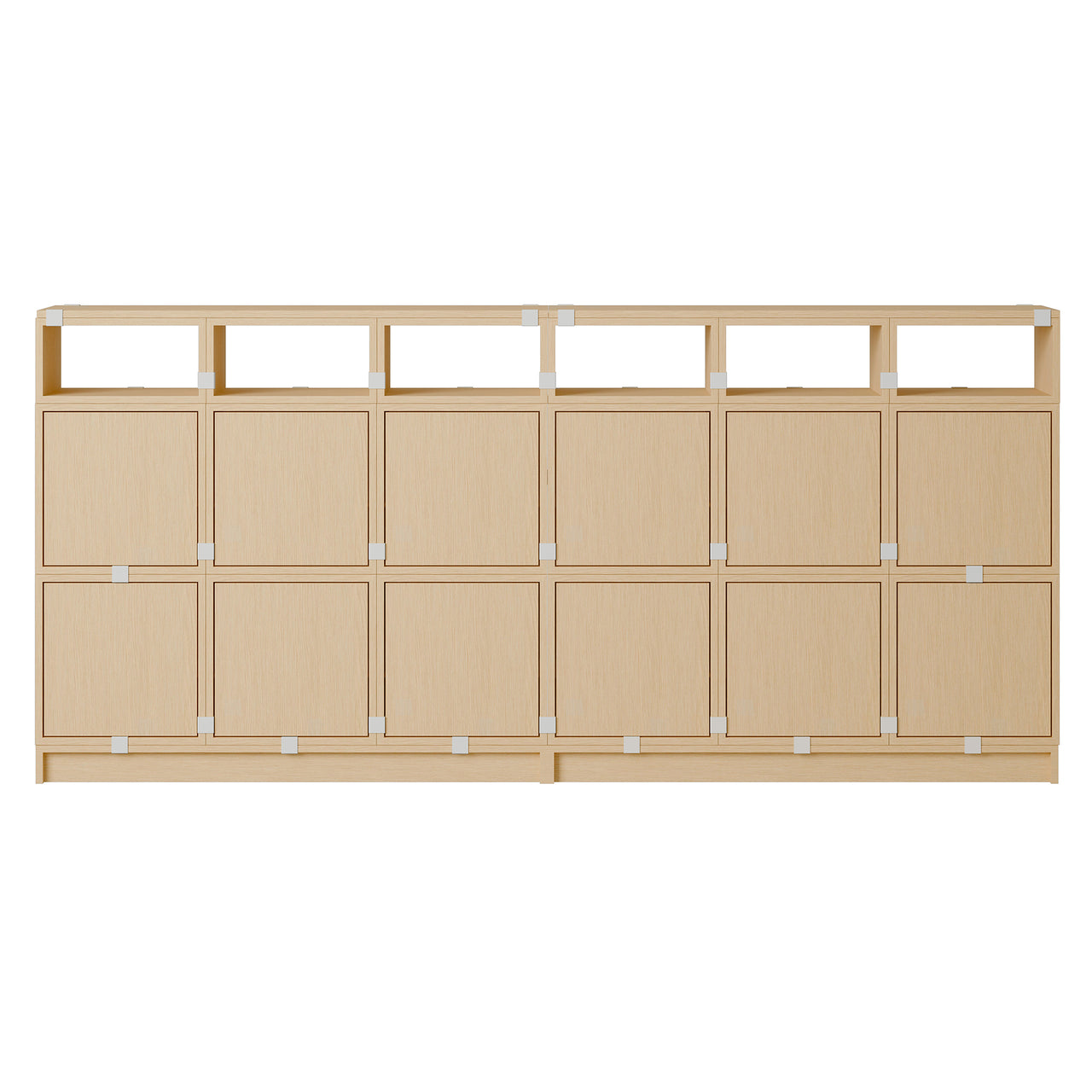 Stacked Storage System: Sideboard - Quick Ship + Configuration 1 + Oak