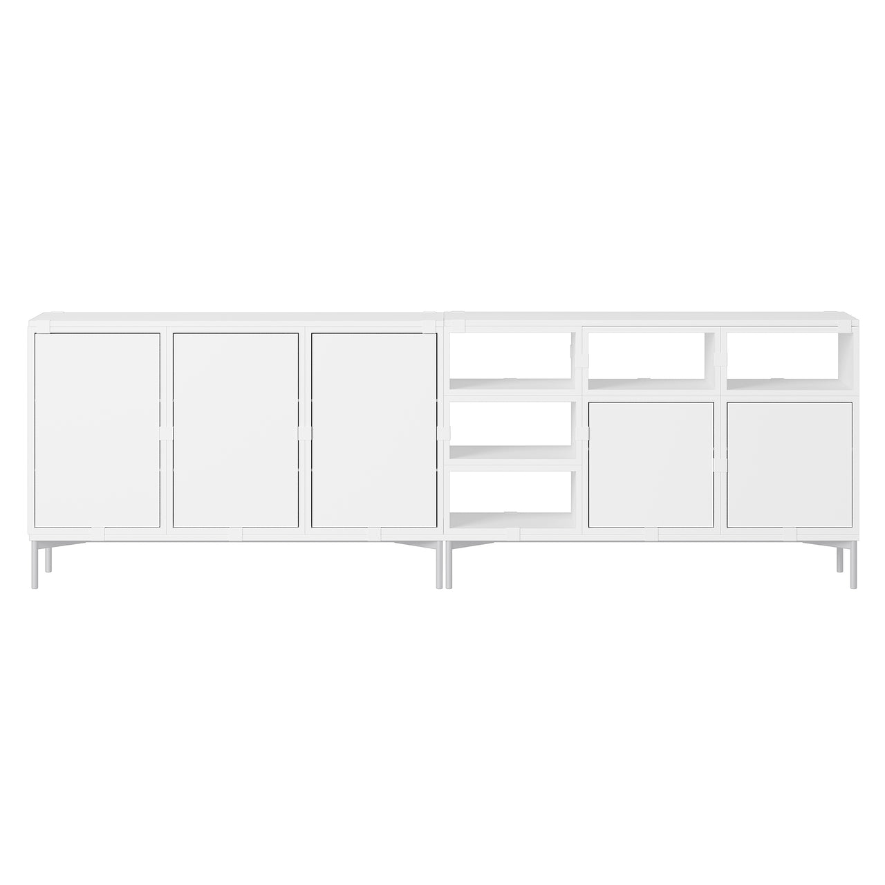 Stacked Storage System: Sideboard - Quick Ship + Configuration 2 + White