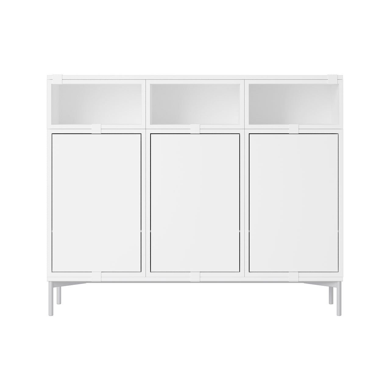 Stacked Storage System: Sideboard - Quick Ship + Configuration 3 + White