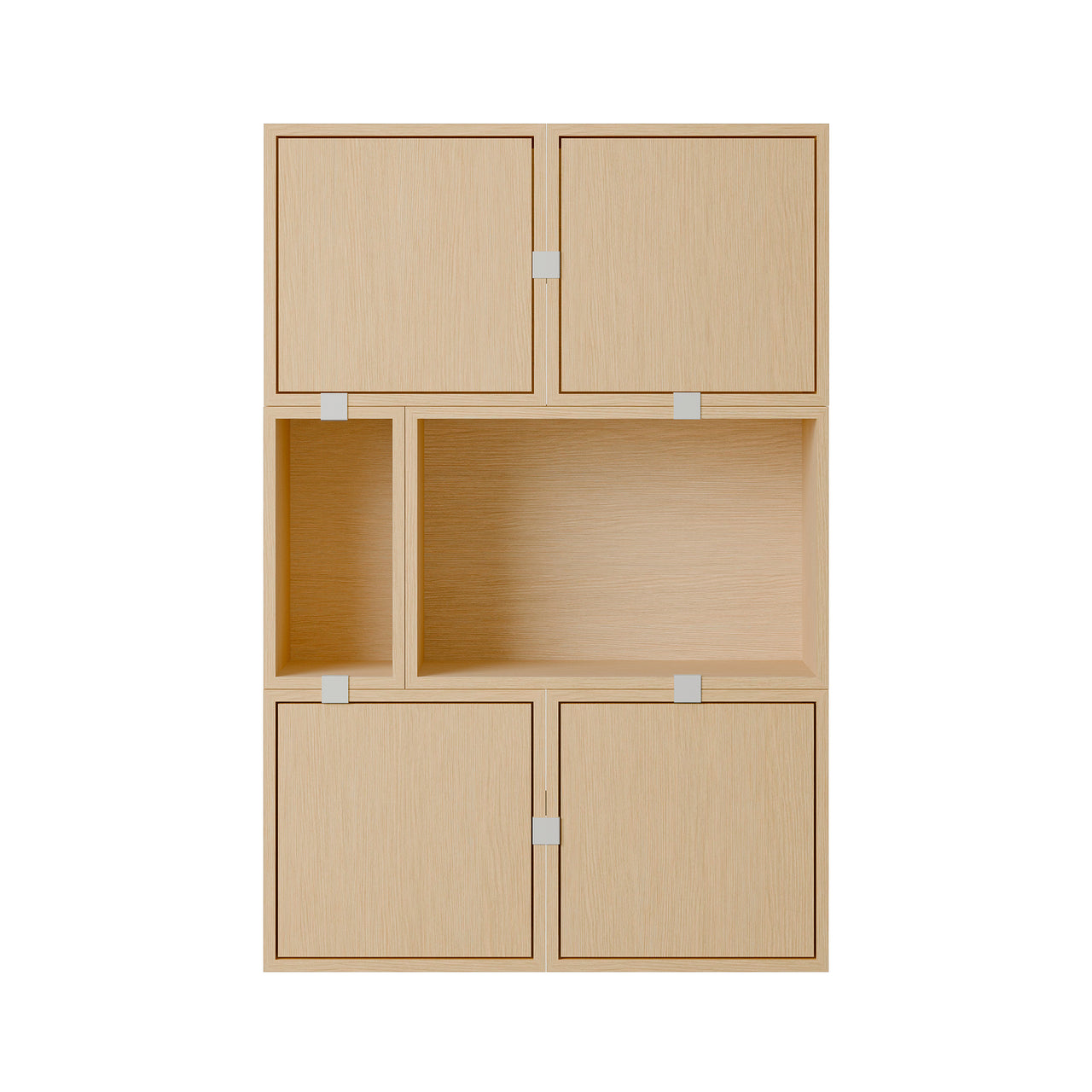 Stacked Storage System: Sideboard - Quick Ship + Configuration 4 + Oak