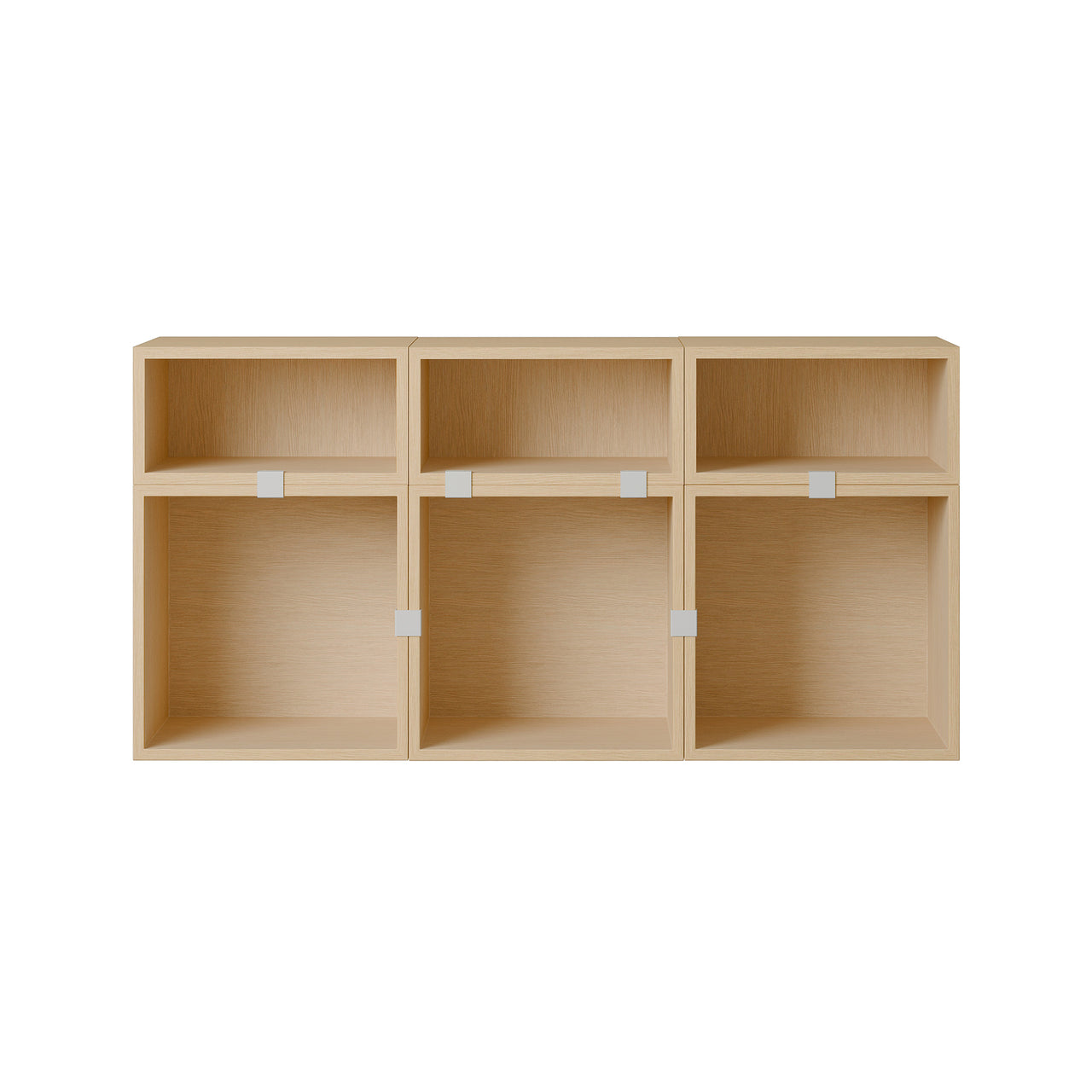 Stacked Storage System: Sideboard - Quick Ship + Configuration 5 + Oak