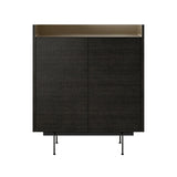 Stockholm STH011 Cupboard: Composition 3 + Dark Grey Stained Oak + Anodized Aluminum Bronze + Black