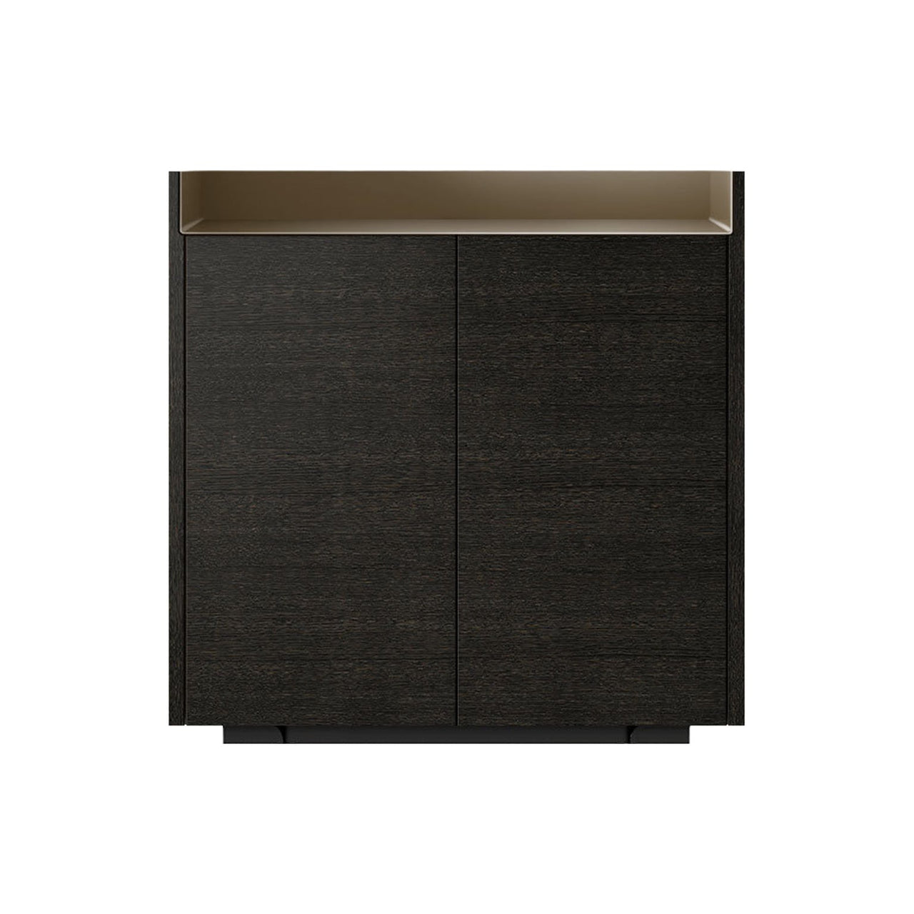 Stockholm STH011 Cupboard: Composition 1 + Dark Grey Stained Oak + Anodized Aluminum Bronze + Black