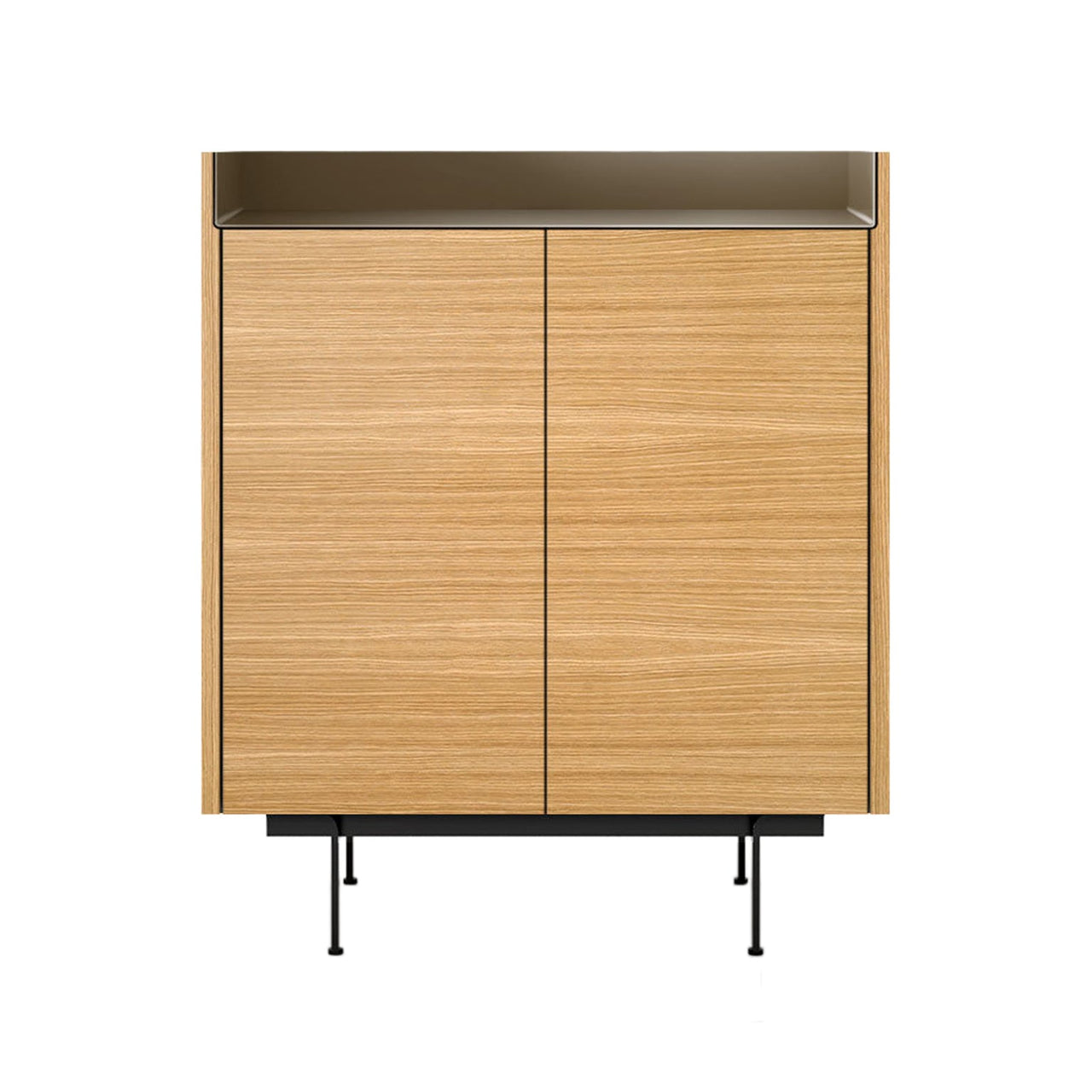 Stockholm STH011 Cupboard: Composition 2 + Super-Matt Oak + Anodized Aluminum Bronze + Black