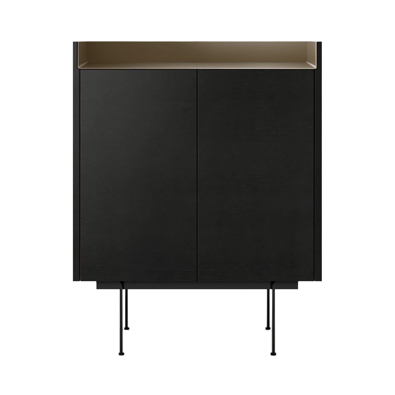 Stockholm STH011 Cupboard: Composition 3 + Ebony Stained Oak + Anodized Aluminum Bronze + Black