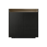 Stockholm STH011 Cupboard: Composition 1 + Ebony Stained Oak + Anodized Aluminum Bronze + Black