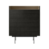 Stockholm STH012 Chest of Drawers: Composition 2 + Dark Grey Stained Oak  + Anodised Aluminum Bronze + Black 