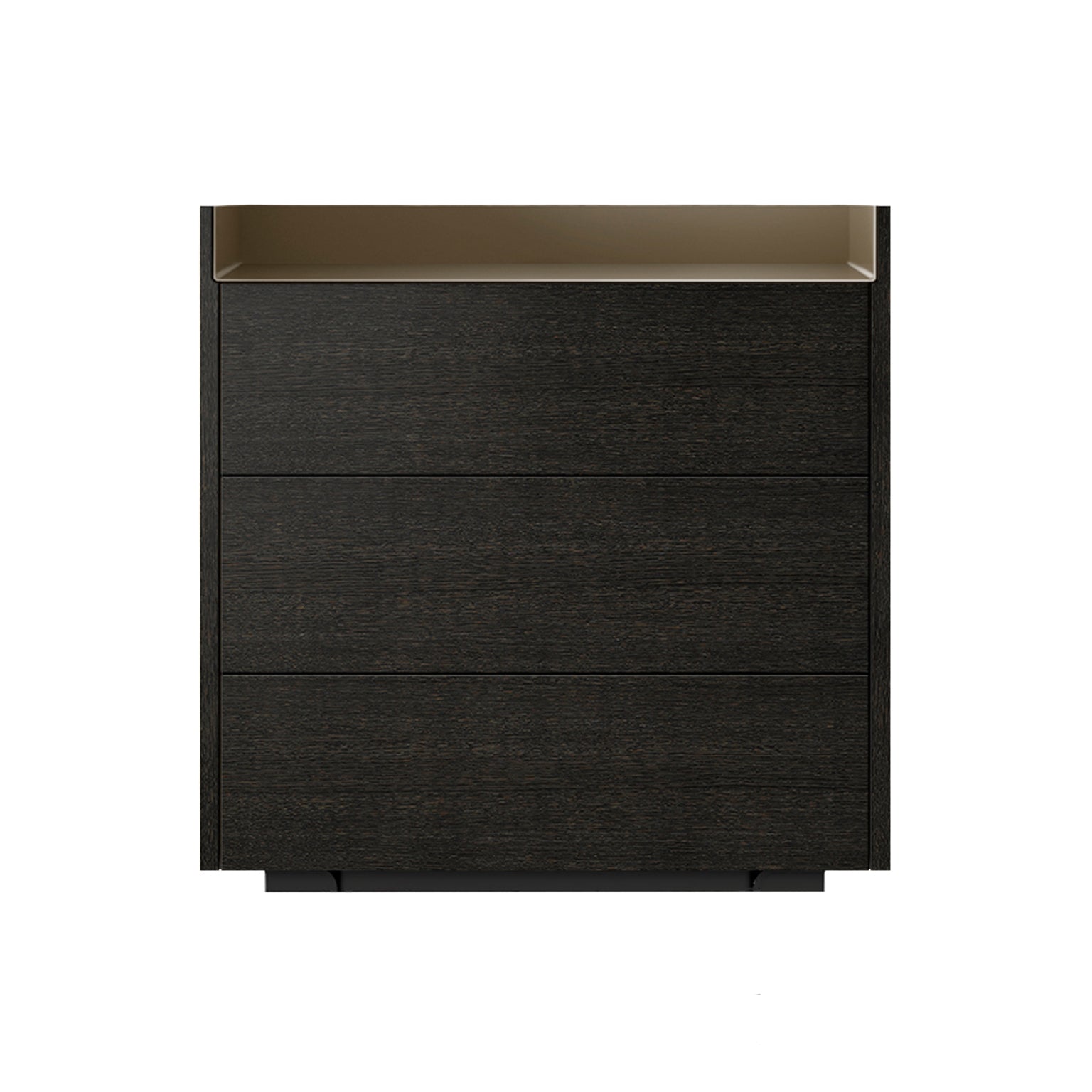 Stockholm STH012 Chest of Drawers: Composition 1 + Dark Grey Stained Oak  + Anodised Aluminum Bronze + Black