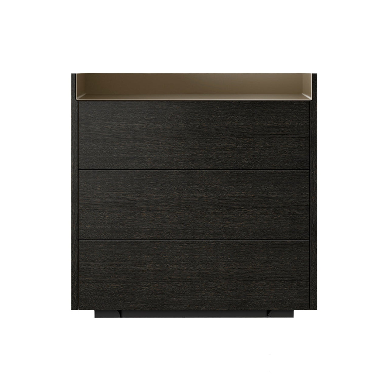 Stockholm STH012 Chest of Drawers: Composition 1 + Dark Grey Stained Oak  + Anodised Aluminum Bronze + Black
