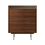 Stockholm STH012 Chest of Drawers: Composition 2 + Walnut Stained Walnut + Anodised Aluminum Bronze + Black