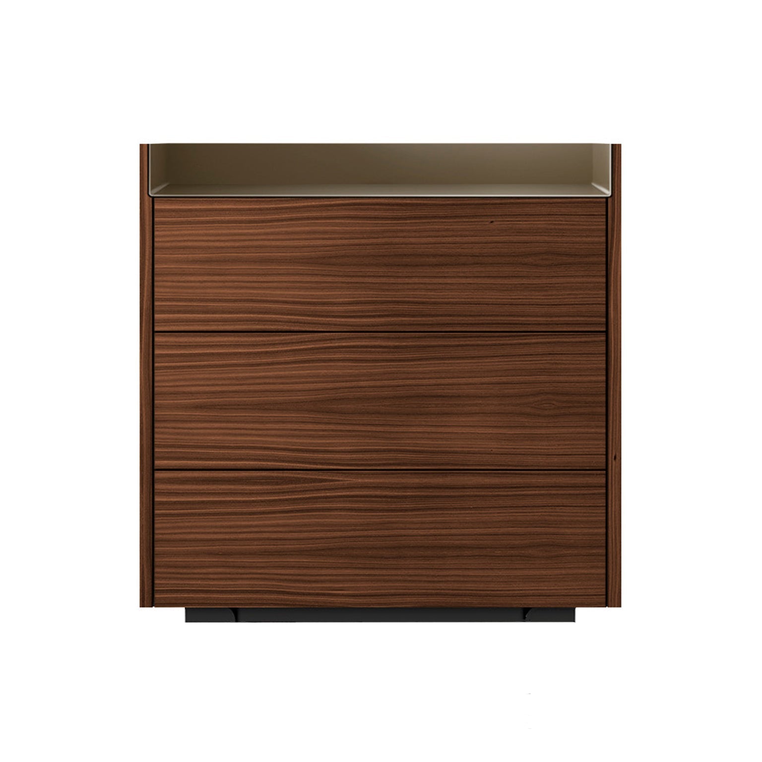 Stockholm STH012 Chest of Drawers: Composition 1 + Walnut Stained Walnut + Anodised Aluminum Bronze + Black