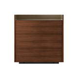 Stockholm STH012 Chest of Drawers: Composition 1 + Walnut Stained Walnut + Anodised Aluminum Bronze + Black