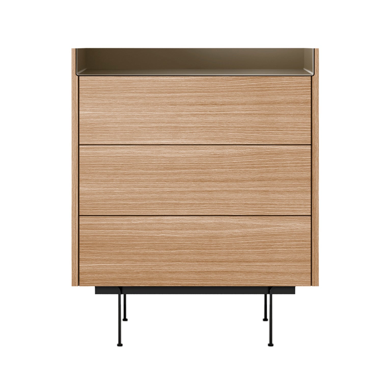 Stockholm STH012 Chest of Drawers: Composition 2 + Whitened Oak + Anodised Aluminum Bronze + Black