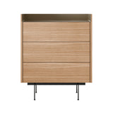 Stockholm STH012 Chest of Drawers: Composition 2 + Whitened Oak + Anodised Aluminum Bronze + Black