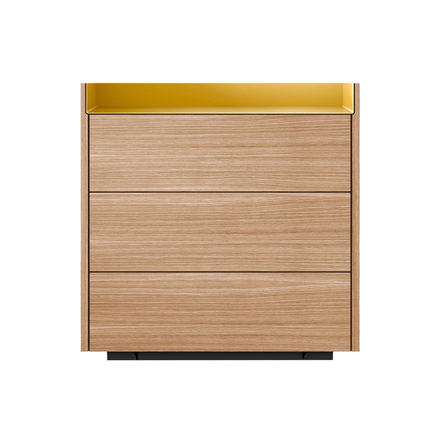 Stockholm STH012 Chest of Drawers: Composition 1 + Whitened Oak + Anodised Aluminum Gold + Black