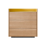Stockholm STH012 Chest of Drawers: Composition 1 + Whitened Oak + Anodised Aluminum Gold + Black