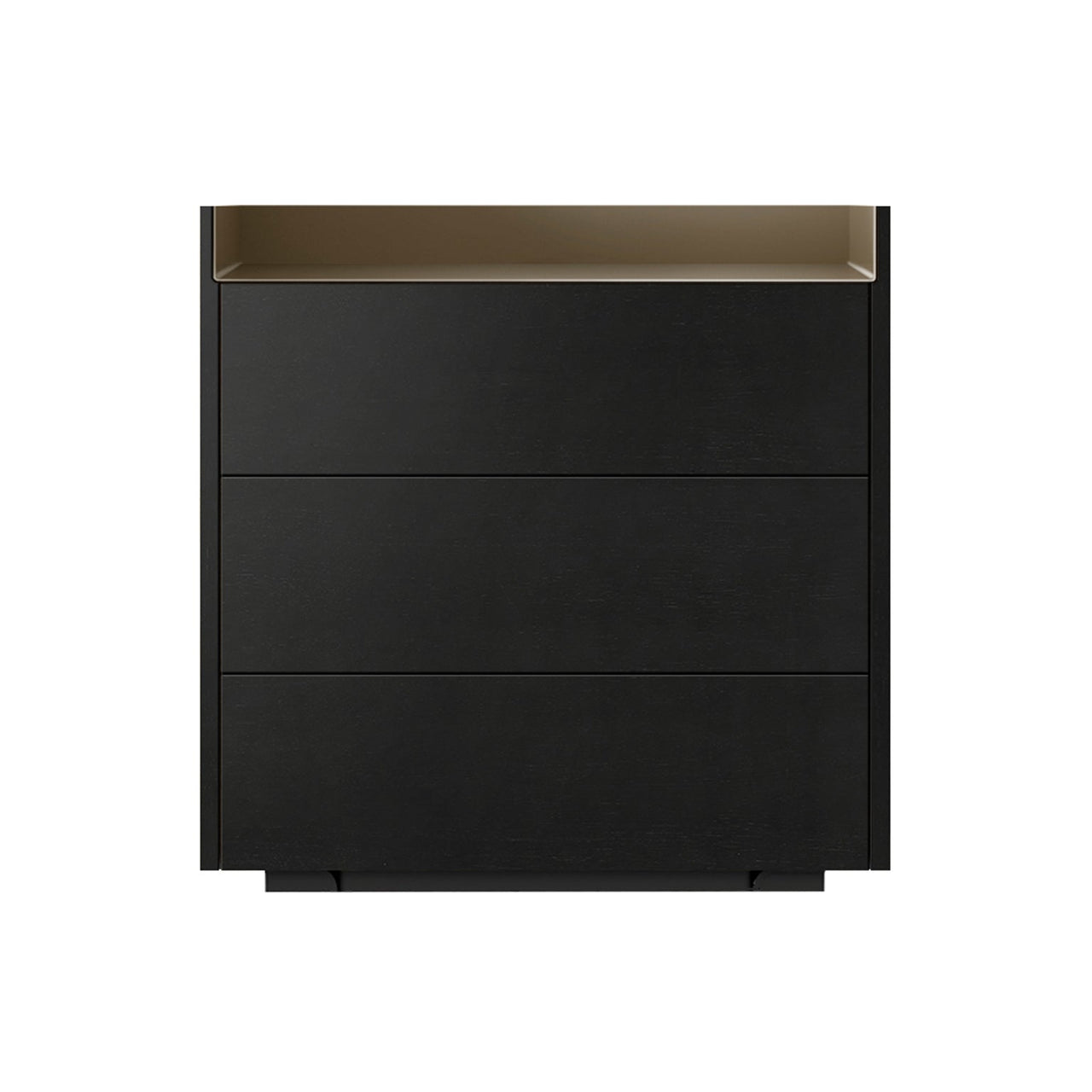 Stockholm STH012 Chest of Drawers: Composition 1 + Ebony Stained Oak + Anodised Aluminum Bronze + Black