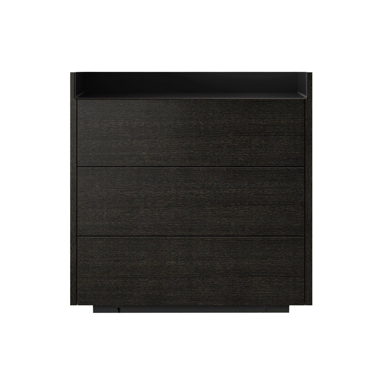Stockholm STH012 Chest of Drawers: Composition 1 + Dark Grey Stained Oak  + Anodised Aluminum Black + Black