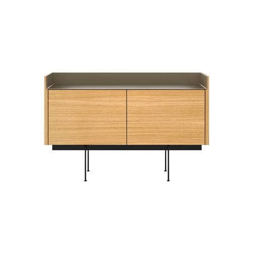 Stockholm STH201 Sideboard: Composition 3 + Super-Matt Oak + Anodized Aluminum Bronze + Black
