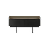 Stockholm STH251 Slim Sideboard: Composition 3 + Ebony Stained Oak + Anodized Aluminum Bronze + Black