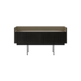 Stockholm STH253 Slim Sideboard: Composition 3 + Dark Grey Stained Oak + Anodized Aluminum Bronze + Black