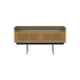 Stockholm STH253 Slim Sideboard: Composition 3 + Super-Matt Oak + Anodized Aluminum Bronze + Black