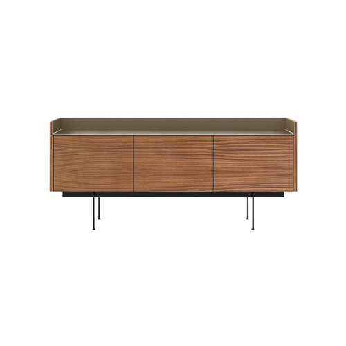 Stockholm STH301 Sideboard: Composition 3 + Super-Matt Walnut + Anodized Aluminum Bronze + Black