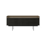 Stockholm STH302 Sideboard: Composition 3 + Dark Grey Stained Oak + Anodized Aluminum Bronze + Black