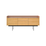Stockholm STH302 Sideboard: Composition 3 + Super-Matt Oak + Anodized Aluminum Pale Rose + Black