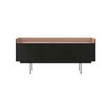 Stockholm STH302 Sideboard: Composition 3 + Ebony Stained Oak + Anodized Aluminum Pale Rose + Black