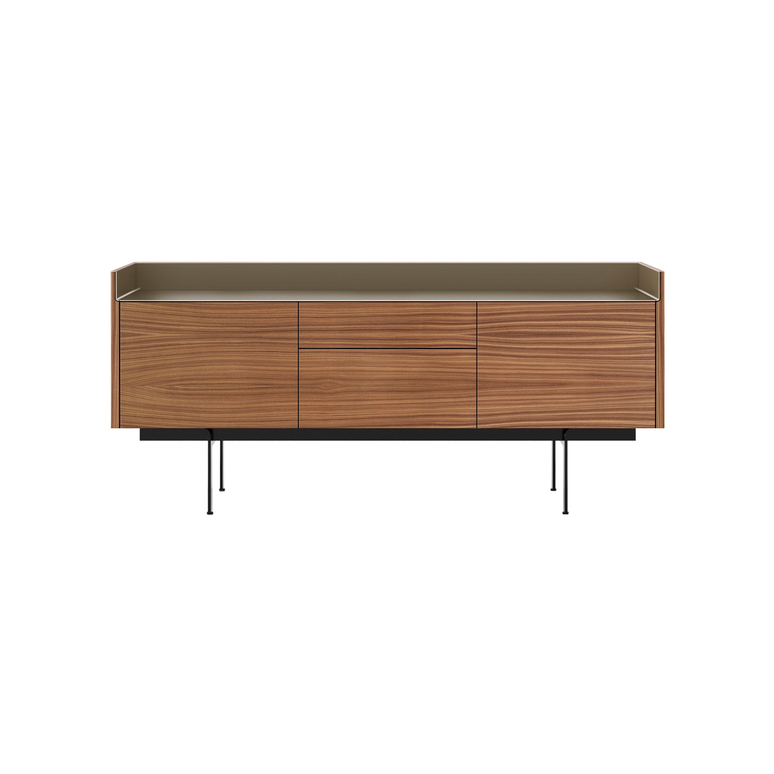 Stockholm STH302 Sideboard: Composition 3 + Super-Matt Walnut + Anodized Aluminum Bronze + Black