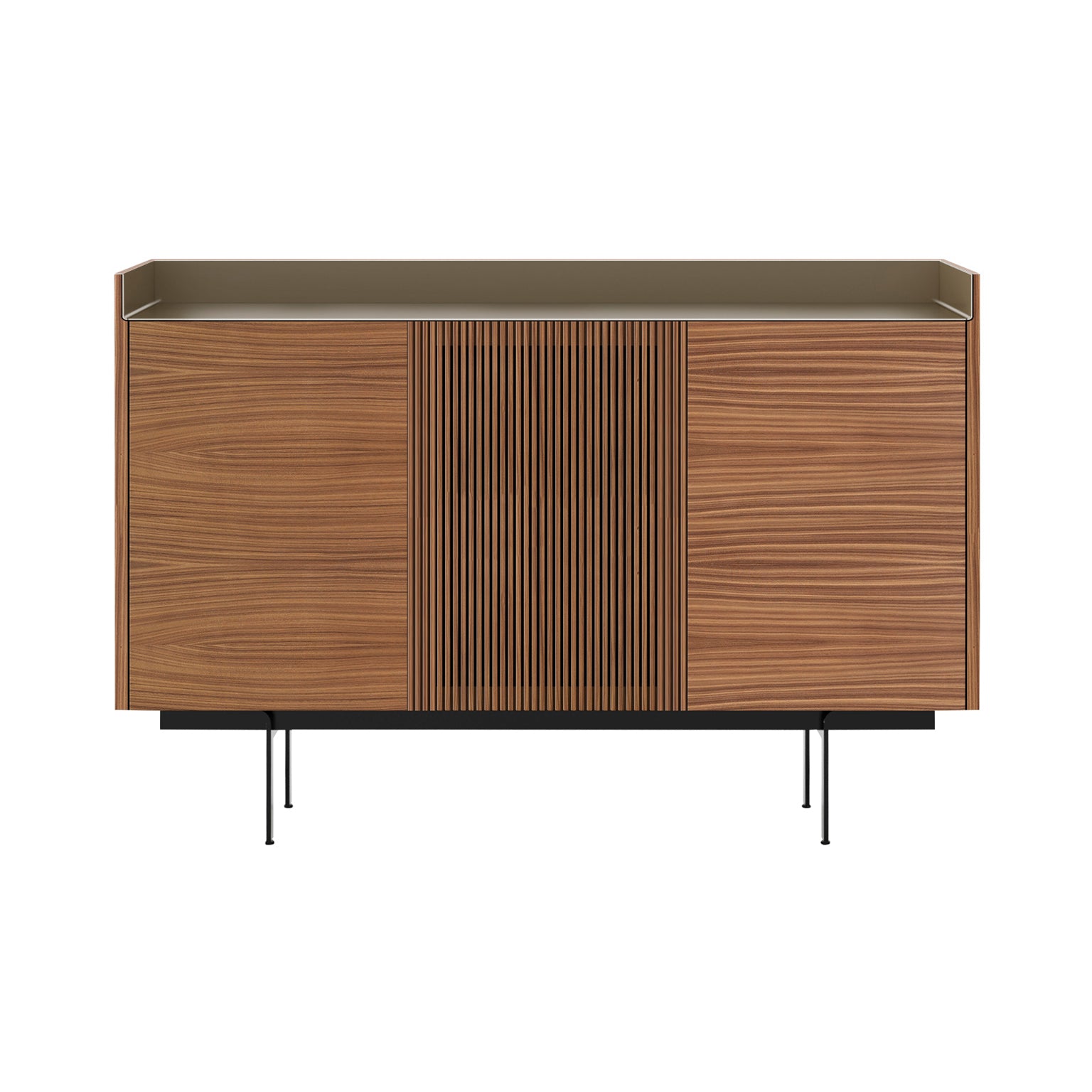 Stockholm STH334 Cupboard: Composition 3 + Super-Matt Walnut+ Anodized Aluminum Bronze + Black