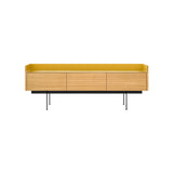 Stockholm STH351 Slim Sideboard: Composition 3+ Super-Matt Oak + Anodized Aluminum Gold + Black