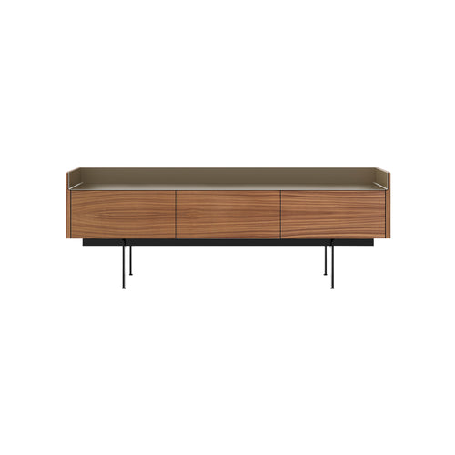 Stockholm STH351 Slim Sideboard: Composition 3 + Super-Matt Walnut + Anodized Aluminum Bronze + Black