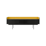 Stockholm STH353 Slim Sideboard: Composition 3 + Ebony Stained Oak + Anodized Aluminum Gold + Black
