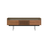 Stockholm STH353 Slim Sideboard: Composition 3 + Super-Matt Walnut + Anodized Aluminum Bronze + Black