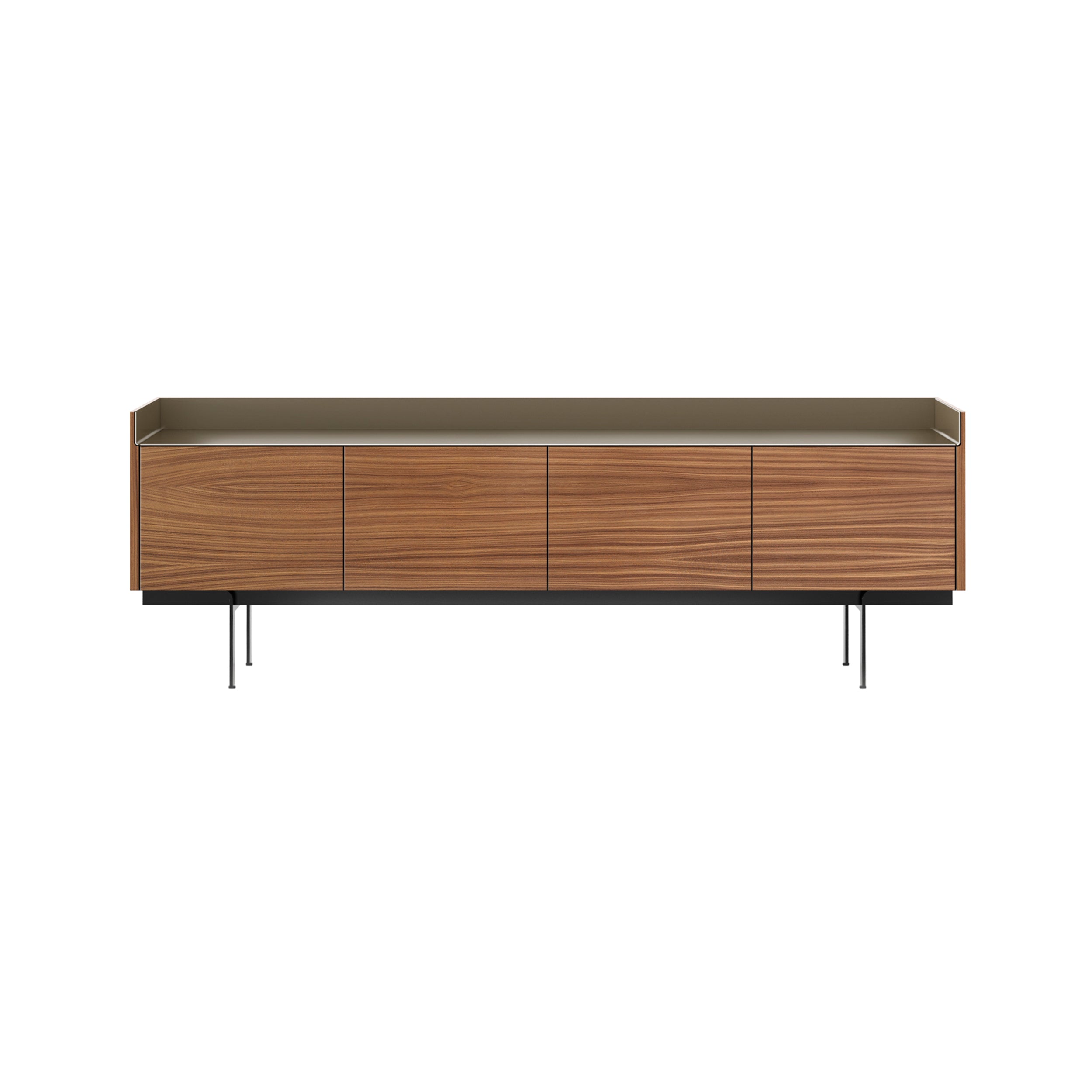 Stockholm STH401 Sideboard: Composition 3 + Super-Matt Walnut + Anodized Aluminum Bronze + Black