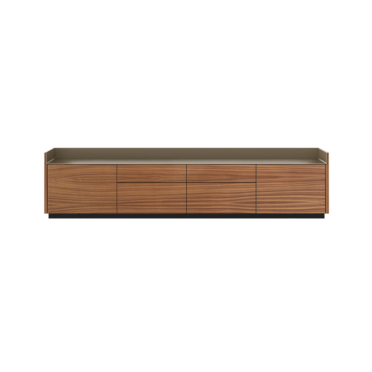 Stockholm STH402 Sideboard: Composition 1 + Super-Matt Walnut + Anodized Aluminum Bronze + Black