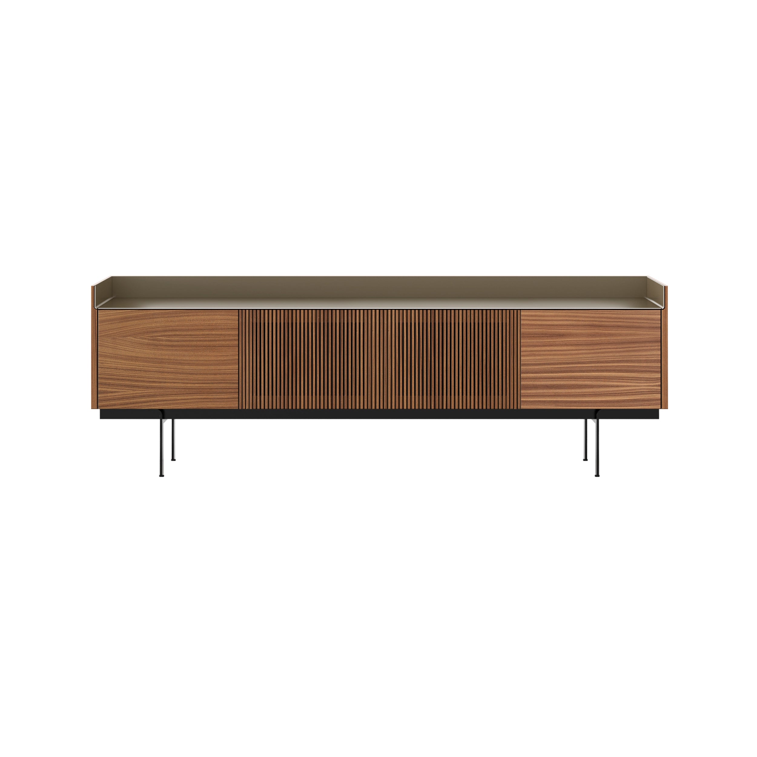 Stockholm STH403 Technic Sideboard: Composition 3 + Super-Matt Walnut + Anodized Aluminum Bronze + Black