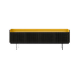 Stockholm STH404 Technic Sideboard: Composition 3 + Dark Grey Stained Oak + Anodized Aluminum Gold  + Black