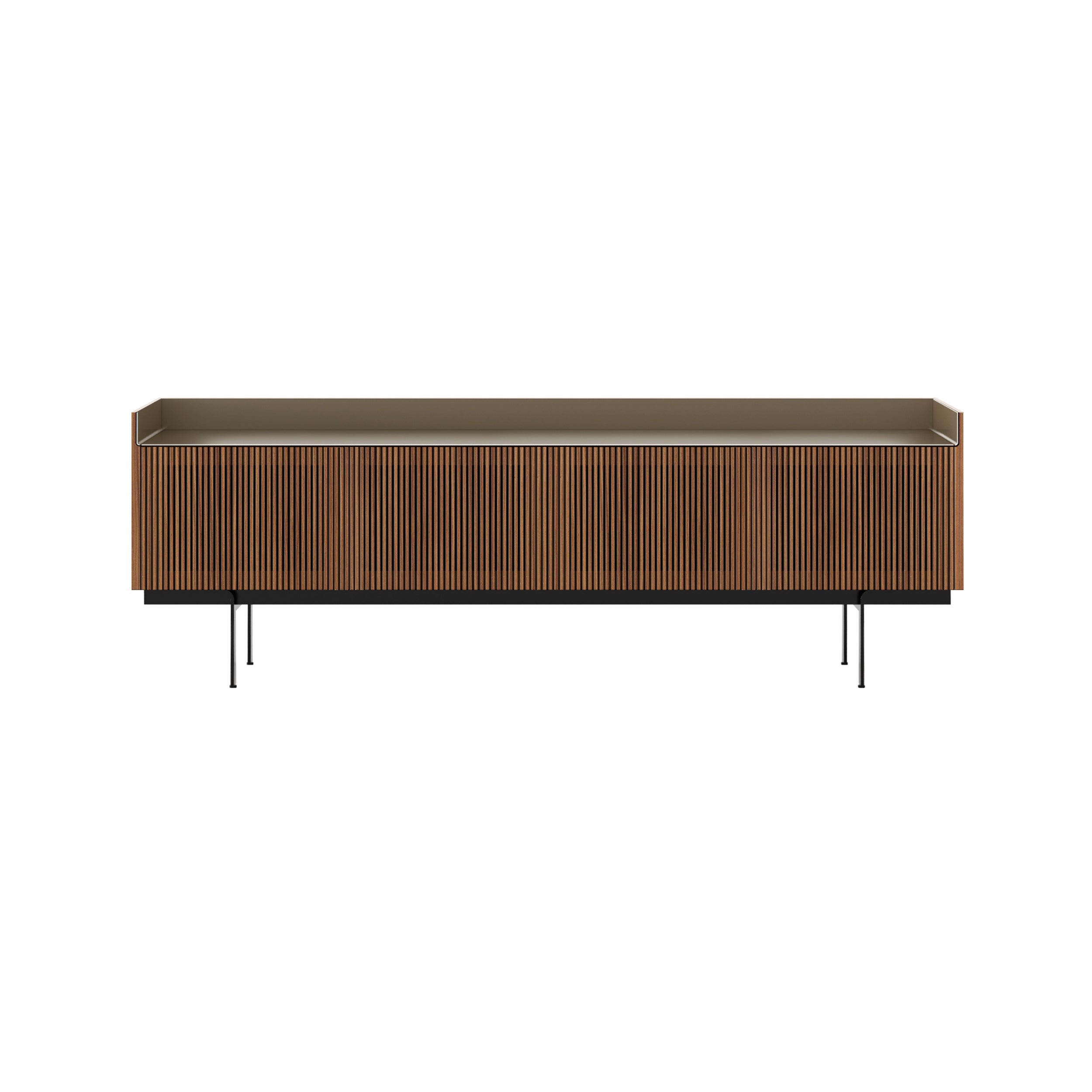 Stockholm STH404 Technic Sideboard: Composition 3 + Super-Matt Walnut + Anodized Aluminum Bronze + Black