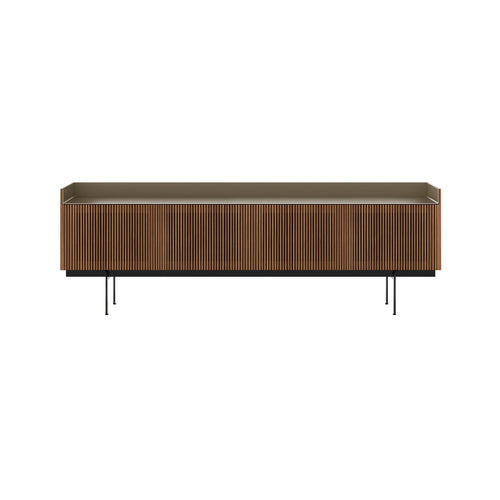 Stockholm STH404 Technic Sideboard: Composition 3 + Super-Matt Walnut + Anodized Aluminum Bronze + Black