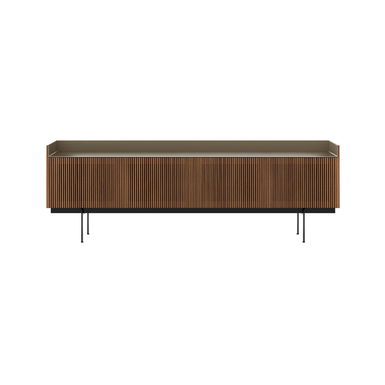 Stockholm STH404 Technic Sideboard: Composition 3 + Super-Matt Walnut + Anodized Aluminum Bronze + Black