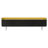 Stockholm STH503 Sideboard: Composition 3 + Dark Grey Stained Oak + Anodized Aluminum Bronze + Black