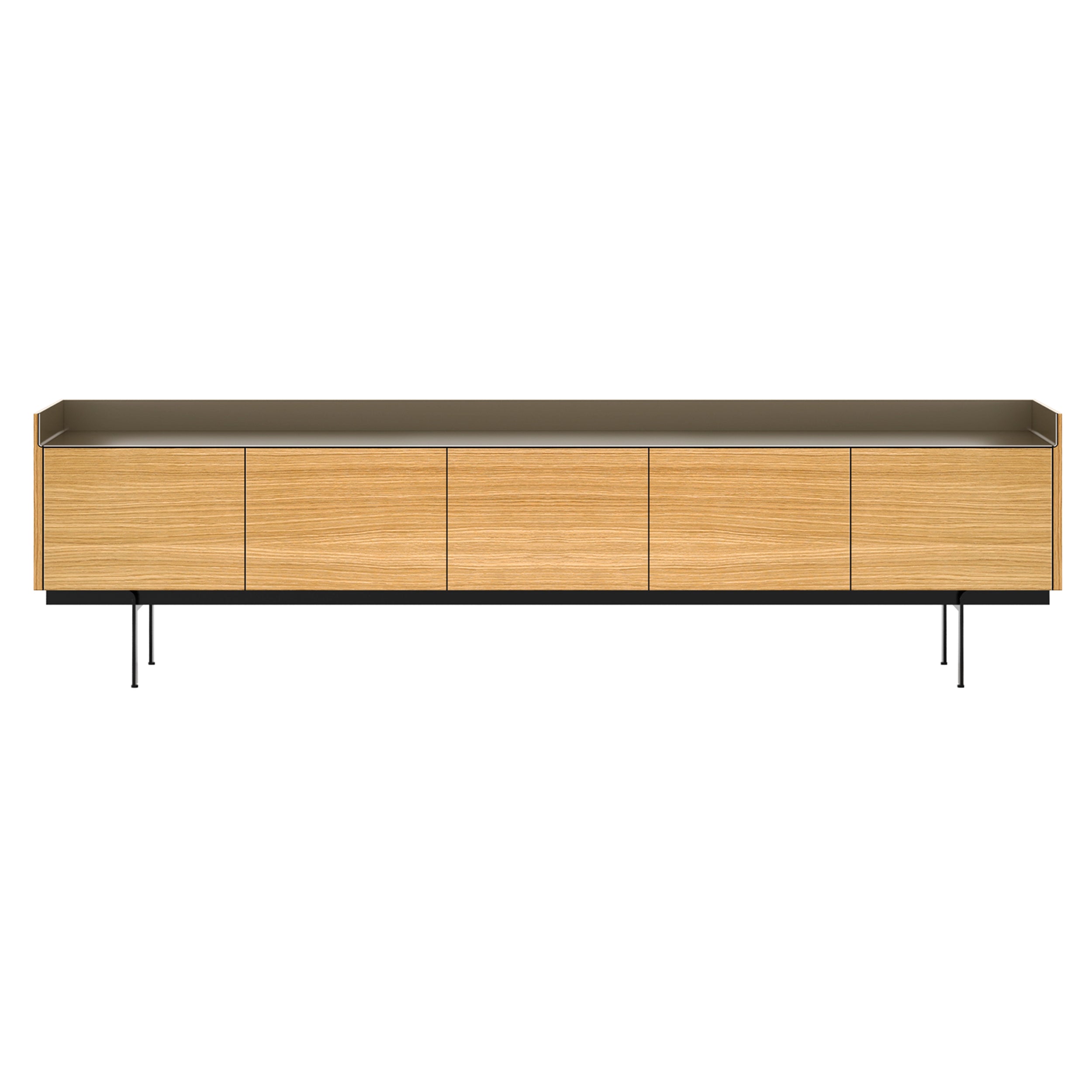 Stockholm STH503 Sideboard: Composition 3 + Super-Matt Oak + Anodized Aluminum Bronze + Black