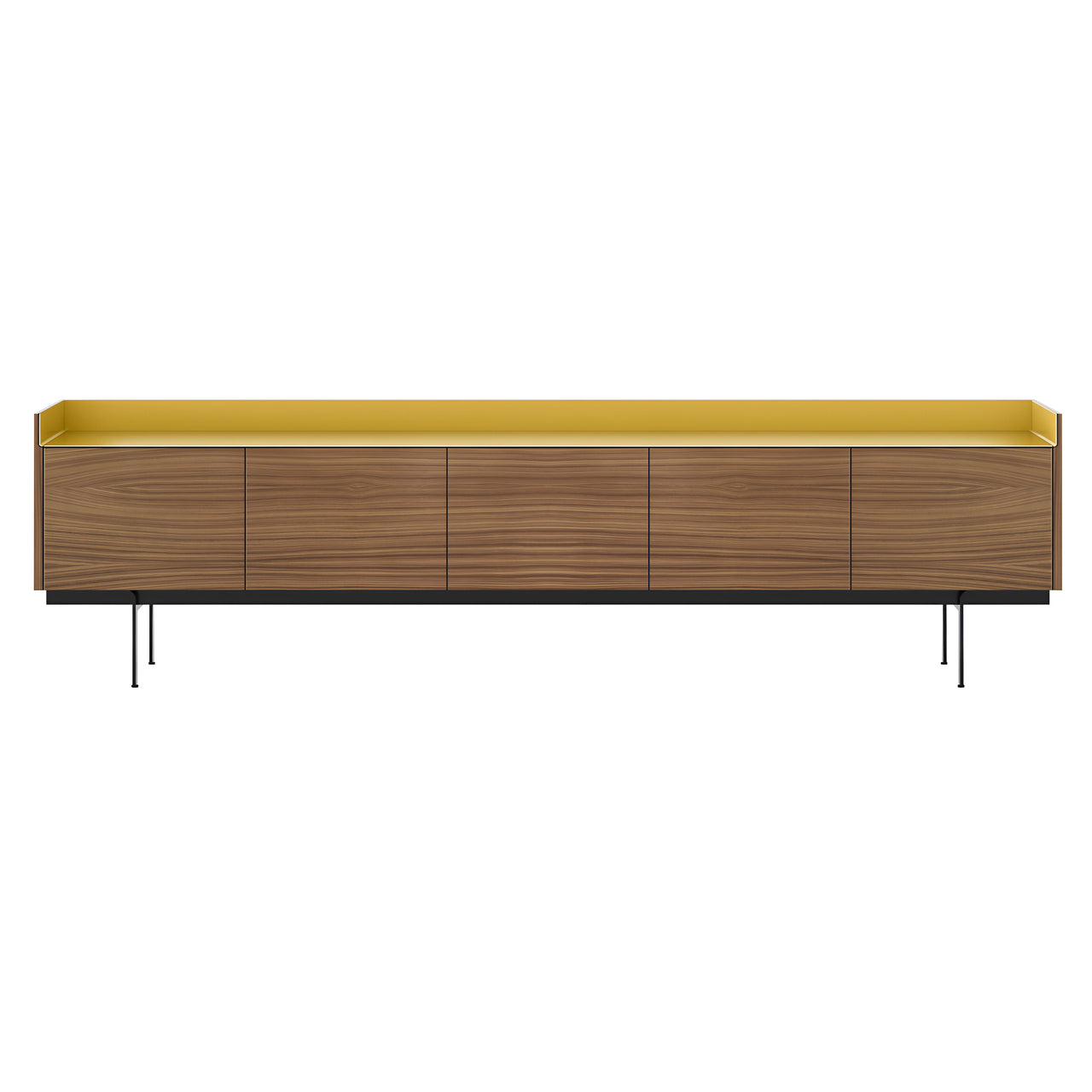 Stockholm STH503 Sideboard: Composition 3 + Super-Matt Walnut + Anodized Aluminum Bronze + Black