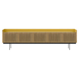 Stockholm STH507 Technic Sideboard: Composition 3 + Super-Matt Oak + Anodized Aluminum Gold + Black