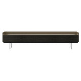 Stockholm STH553 Slim Sideboard: Composition 3 + Dark Grey Stained Oak + Anodized Aluminum Bronze + Black